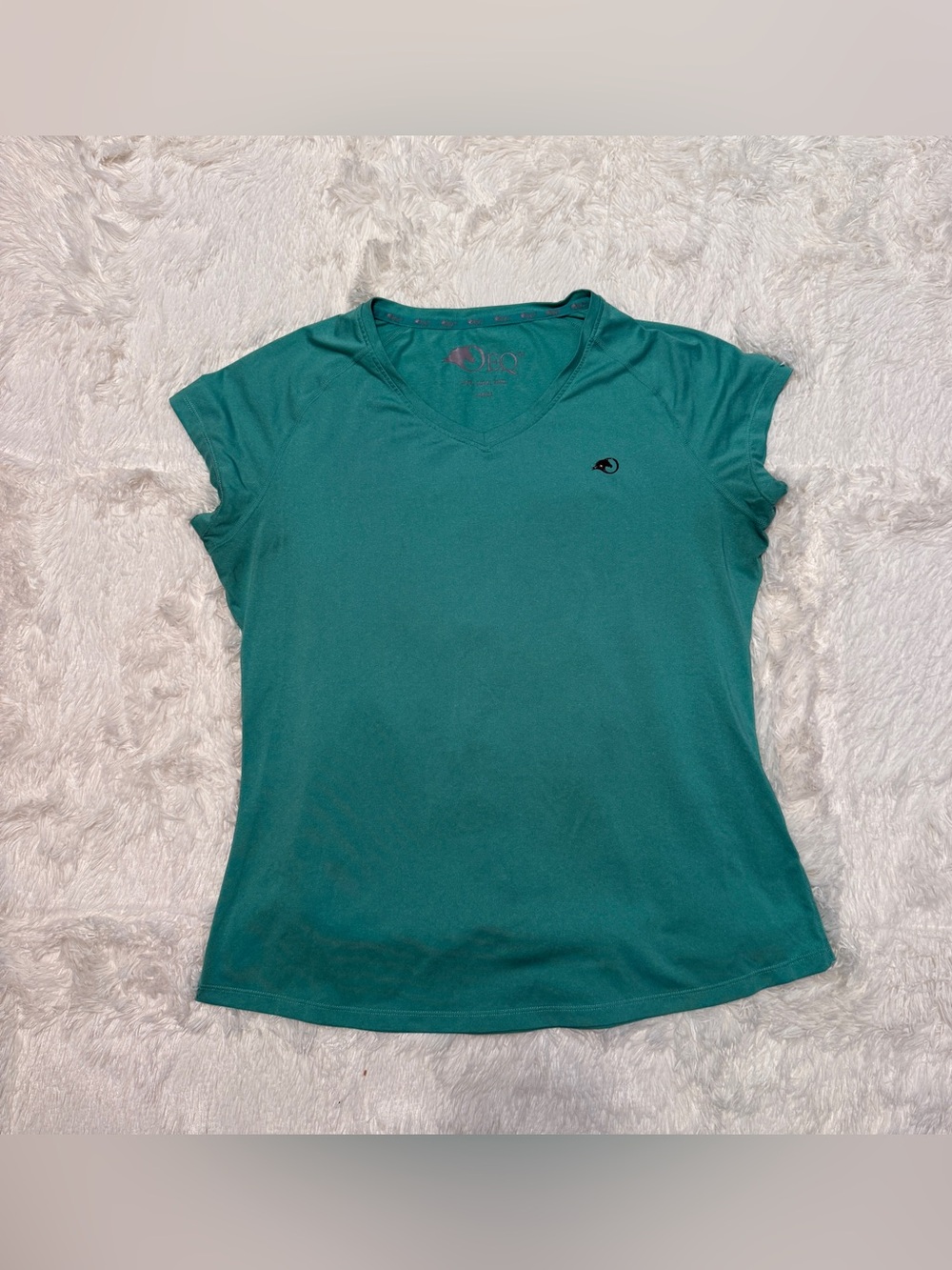 Women’s Large Green Eq Short Sleeve Horseback Riding Sunshirt. Good Condition.